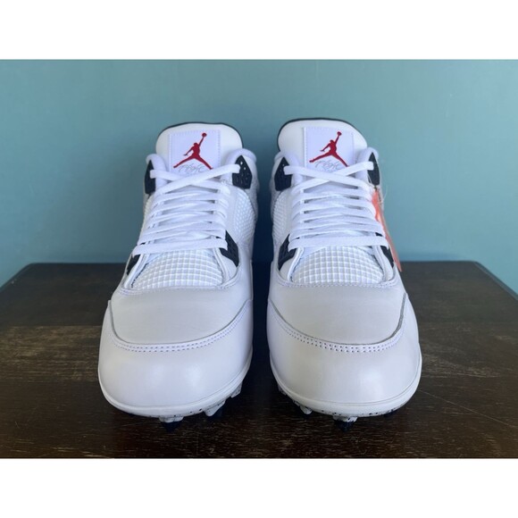 Air Jordan 4 Retro TD "White Cement" Football Cleats Men's Size 15 HQ0207-106 - Picture 6 of 11